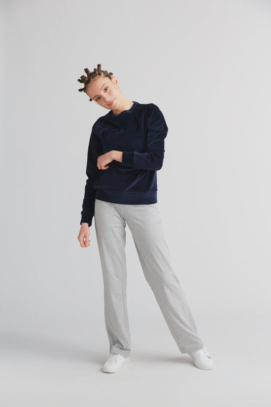 Leela Cotton 1277-045 | Damen Nickysweatshirt - Nachtblau Günstiger Verkauf
