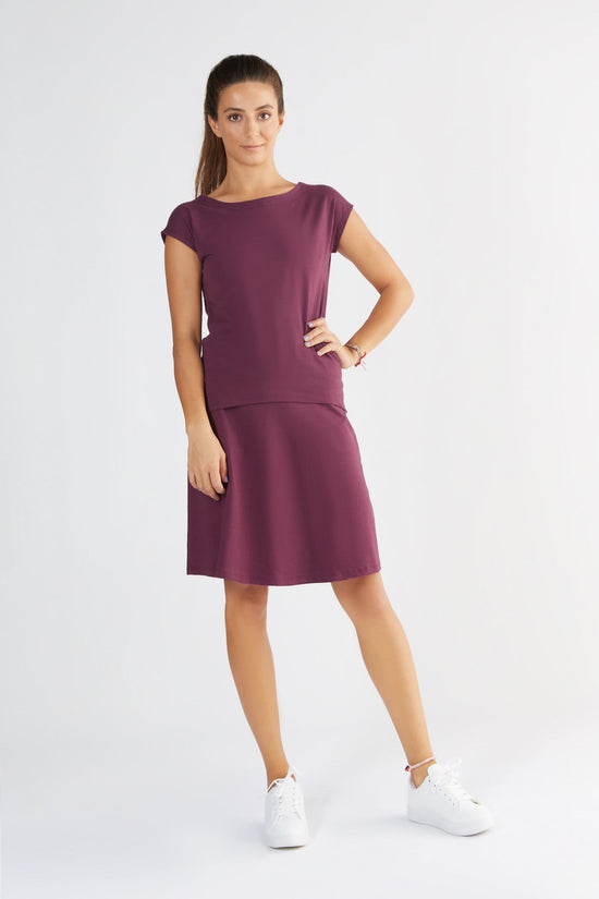 Leela Cotton 1261-028 | Damen Blusen-Shirt - Aubergine Meist gekauft