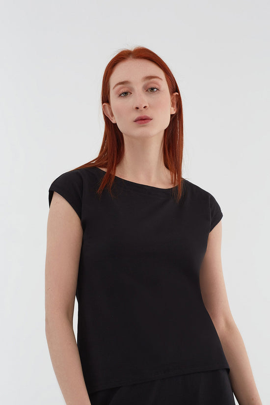 Leela Cotton 1261-01 | Damen Blusen-Shirt - Schwarz Blitzverkäufe