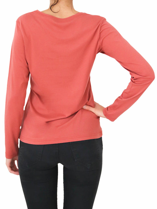 Leela Cotton 1251-04 | Damen Langarmshirt - Zedernstaub Limitierter Zeitrabatt