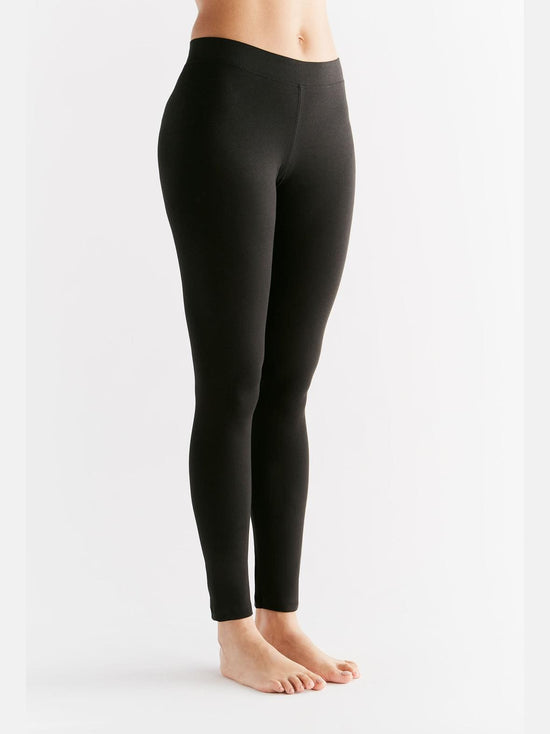 Leela Cotton 1611-01 | Damen Leggings Baumwolljersey - Schwarz Versandkostenfrei