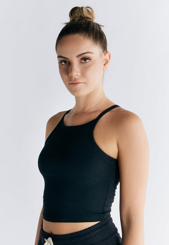 Leela Cotton 1217-021 | Crop-Top - Schwarz Online Shopping