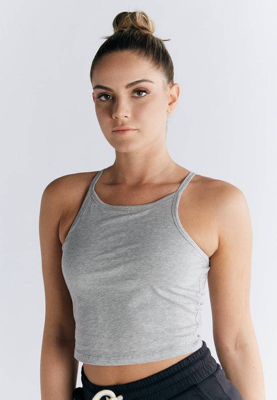 Leela Cotton 1217-047 | Crop-Top - Grau Exklusivangebot