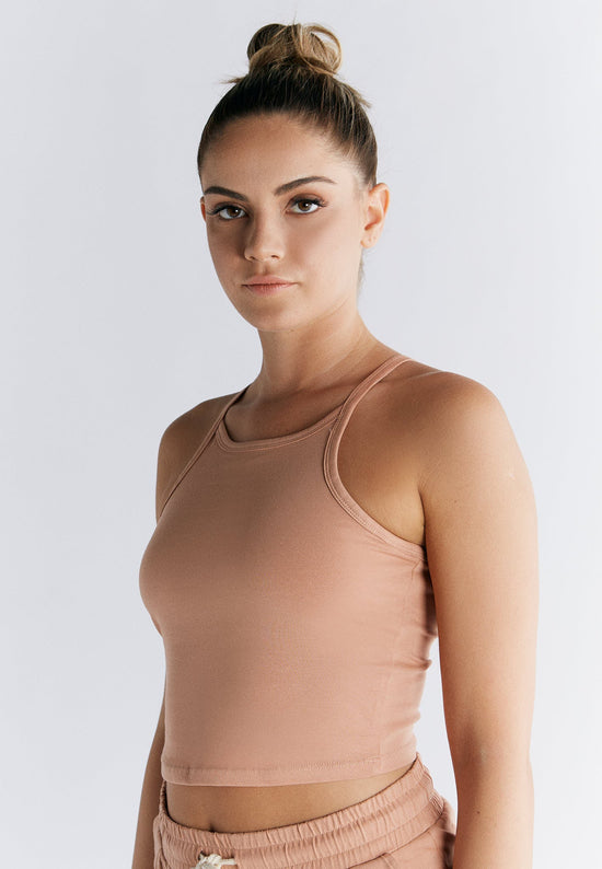 Leela Cotton 1217-070 | Crop-Top - Café Crema Weihnachtsangebot
