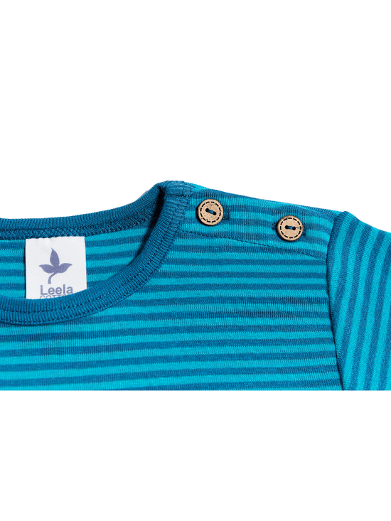 Leela Cotton 2840 | Baby Basic Langarmshirt - Donaublau/Lapis Valentinstagsangebot