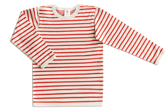 Leela Cotton 2460 | Baby Wendelangarmshirt - Grau-Ziegelrot Heißer Verkauf