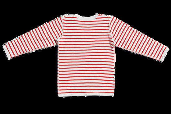 Leela Cotton 2460 | Baby Wendelangarmshirt - Grau-Ziegelrot Heißer Verkauf
