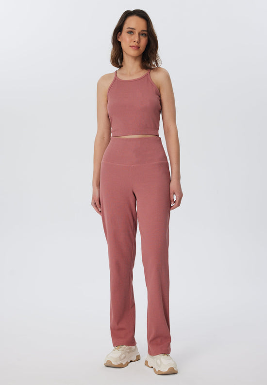 Leela Cotton 4071-072 | Ripp Hose - Dunkel Mauve Blitzangebot