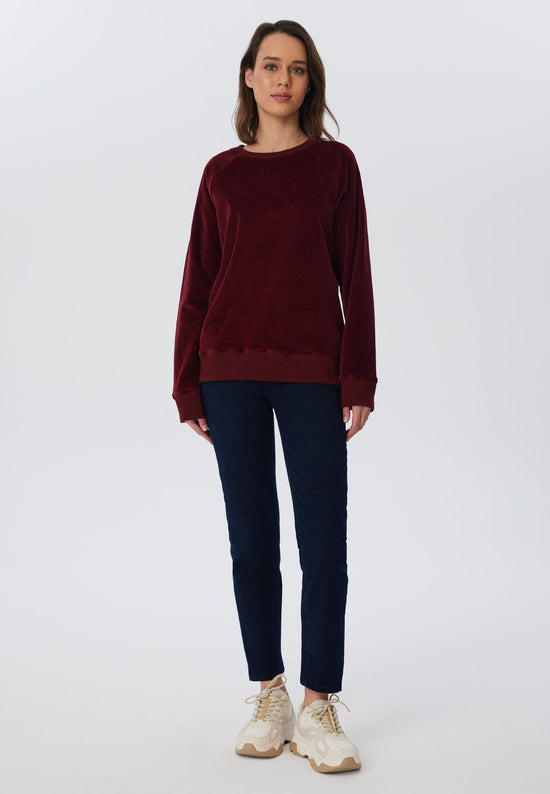 Leela Cotton 1278-030 | Damen Cord Sweatshirt - Bordeaux Neuheiten