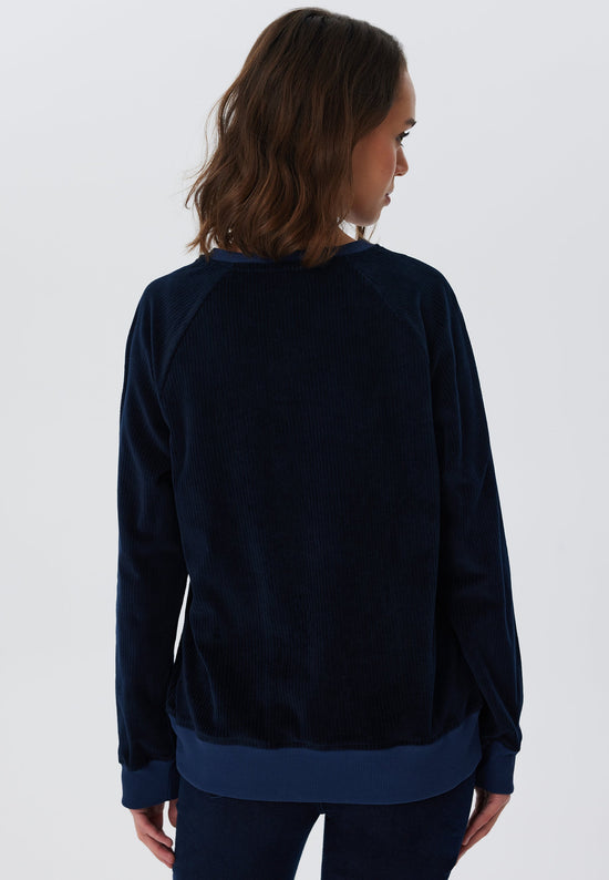 Leela Cotton 1278-045 | Damen Cord Sweatshirt - Nachtblau Bestseller