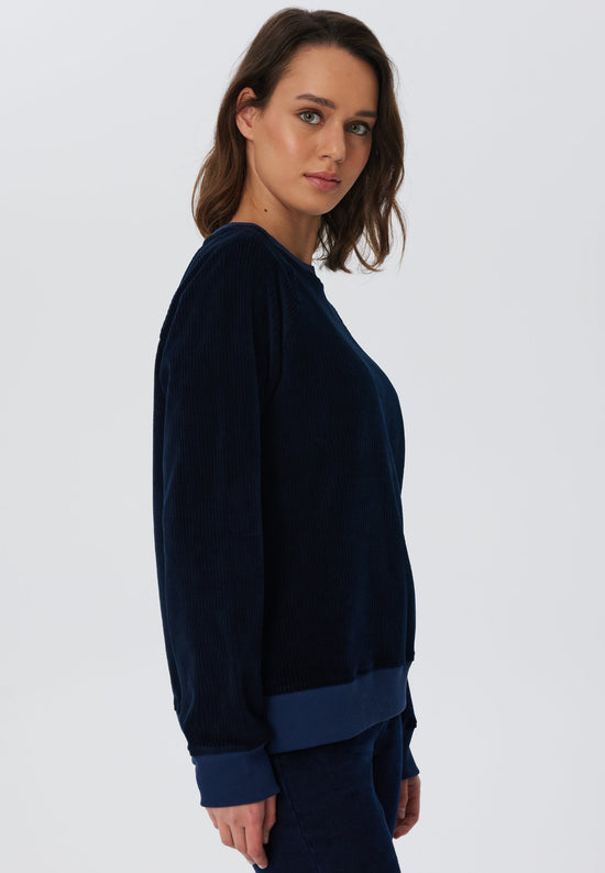 Leela Cotton 1278-045 | Damen Cord Sweatshirt - Nachtblau Bestseller