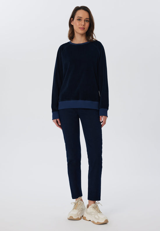Leela Cotton 1278-045 | Damen Cord Sweatshirt - Nachtblau Bestseller
