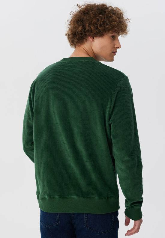 Leela Cotton 2232-067 | Herren Cord Sweatshirt - Tannennadel Kauf eins, bekomm eins gratis
