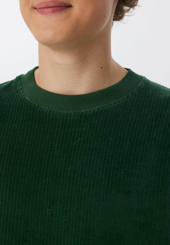 Leela Cotton 2232-067 | Herren Cord Sweatshirt - Tannennadel Kauf eins, bekomm eins gratis
