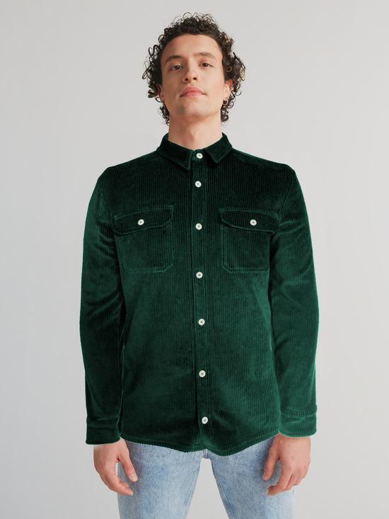 Leela Cotton 9233-067 | Unisex Cord Jacke -Tannennadel Riesige Ersparnisse