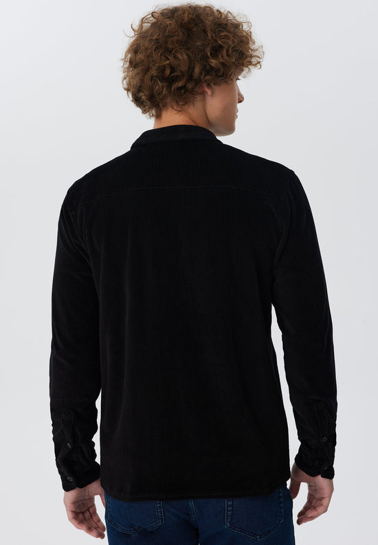 Leela Cotton 9233-021 | Unisex Cord Jacke - Schwarz Tiefpreis