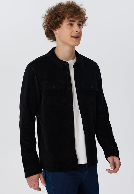 Leela Cotton 9233-021 | Unisex Cord Jacke - Schwarz Tiefpreis