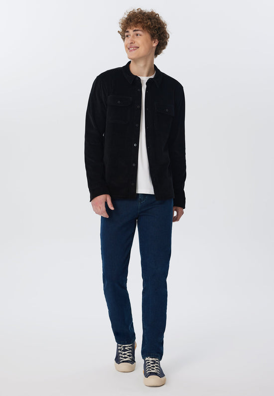 Leela Cotton 9233-021 | Unisex Cord Jacke - Schwarz Tiefpreis