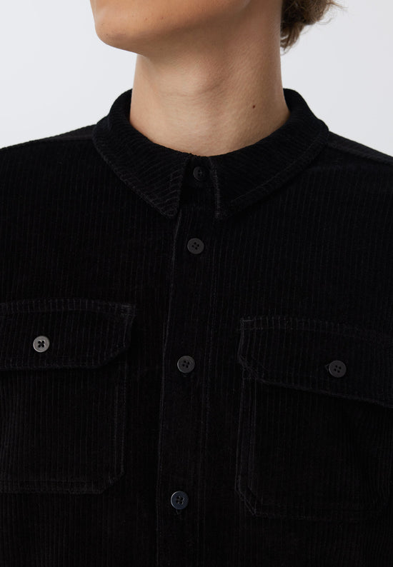 Leela Cotton 9233-021 | Unisex Cord Jacke - Schwarz Tiefpreis