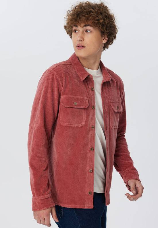 Leela Cotton 9233-072 | Unisex Cord Jacke -Dunkel Mauve Super Sparpreis
