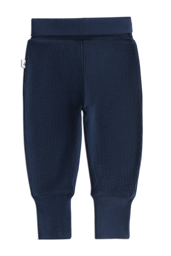 Leela Cotton 2869 ID | Waffel Strick Babyhose breiter Bund - Indigo zollfrei