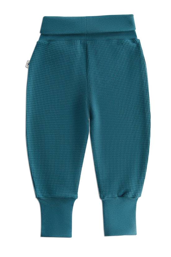 Leela Cotton 2869 TN | Waffel Strick Babyhose breiter Bund - Tanne 50% Rabatt für begrenzte Zeit