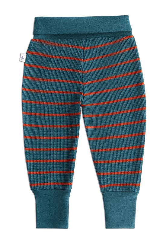 Leela Cotton 2869 WS | Waffel Strick Babyhose breiter Bund - Tanne/Tabasco Rabatte dieses Monats