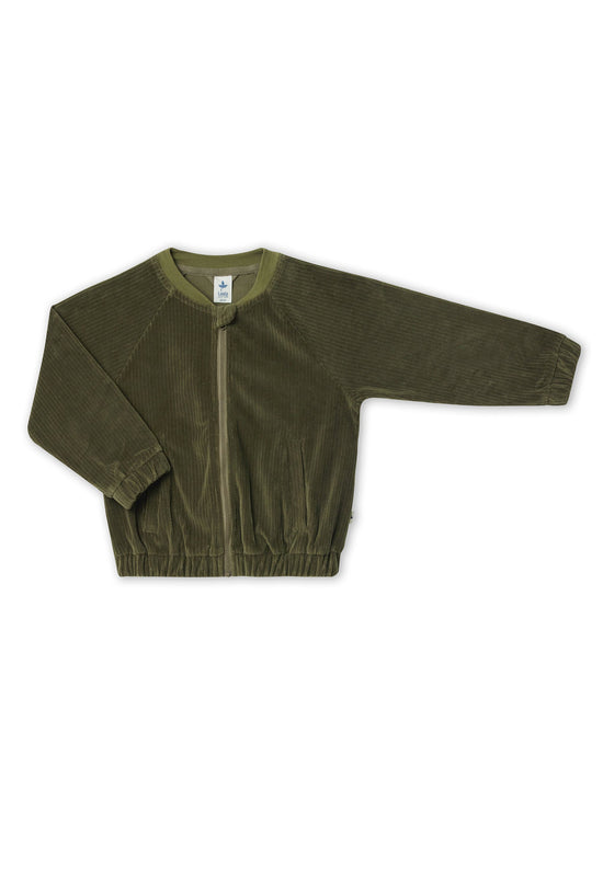 Leela Cotton 2696 OL | Cord Baseballjacke - Oliv Sonderangebot