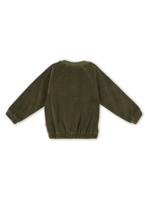 Leela Cotton 2696 OL | Cord Baseballjacke - Oliv Sonderangebot