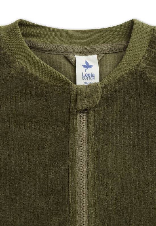Leela Cotton 2696 OL | Cord Baseballjacke - Oliv Sonderangebot