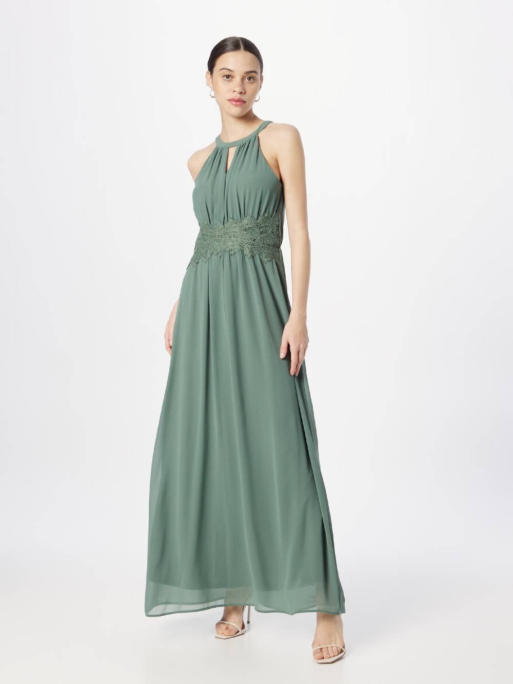 VILA Evening Dress in Jade Super Rabatt