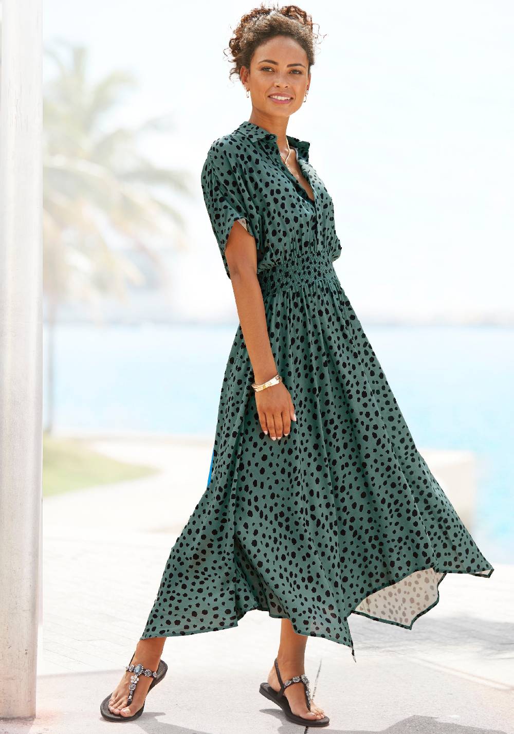 LASCANA Shirt Dress in Emerald Online