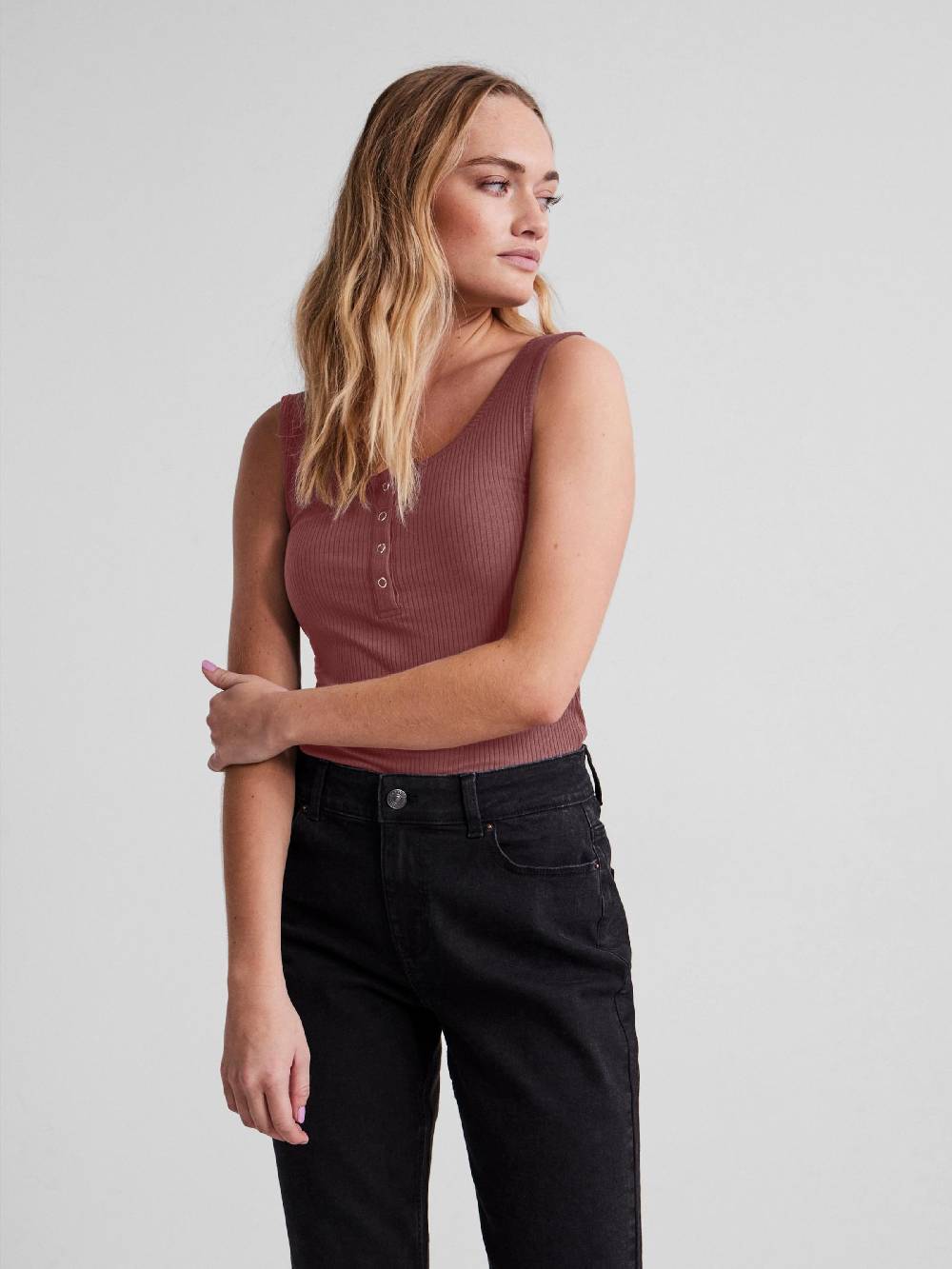 PIECES Top 'Kitte' in Carmine Red Sonderangebot