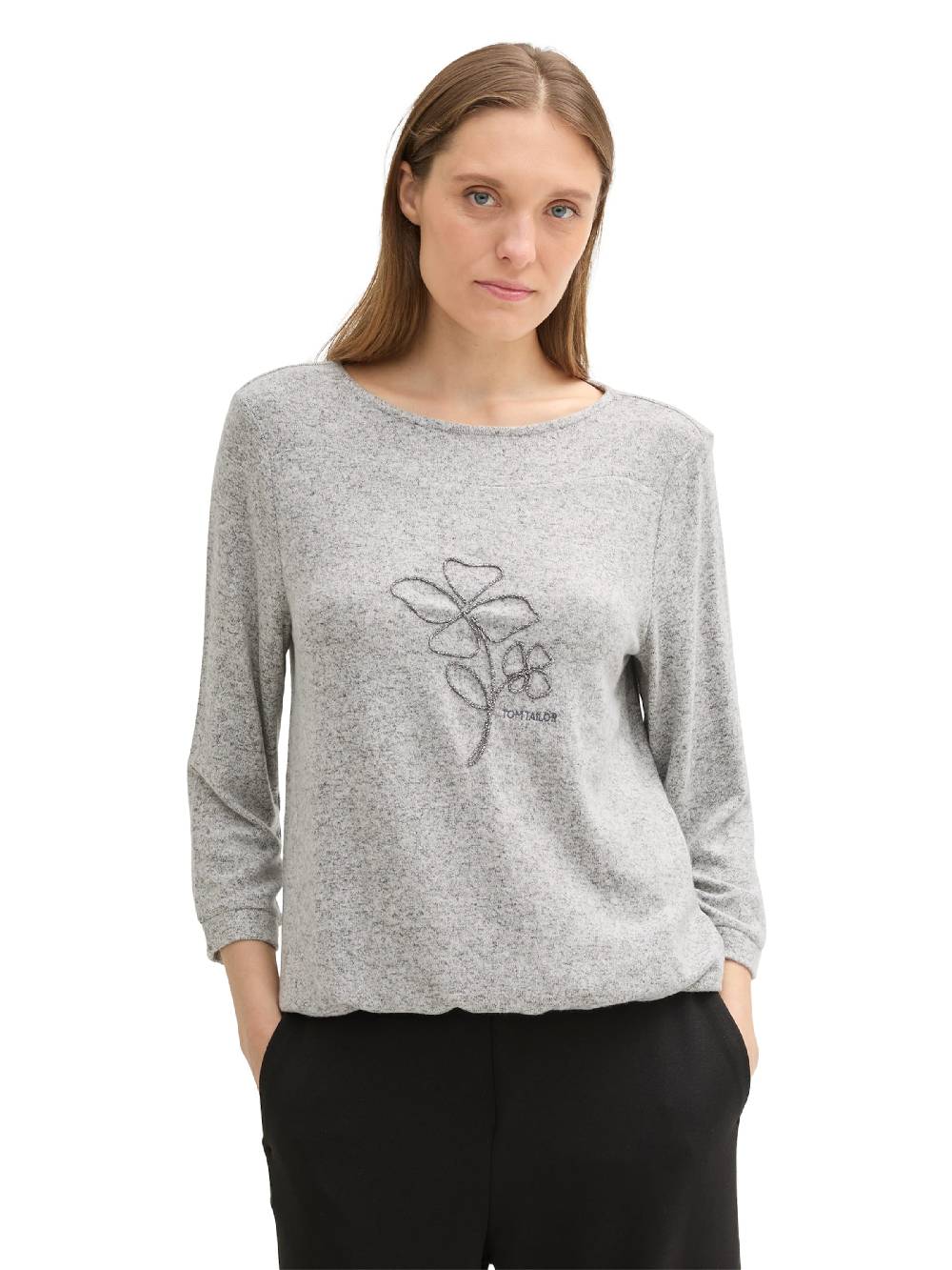 TOM TAILOR Shirt in Mottled Grey Flash Sale