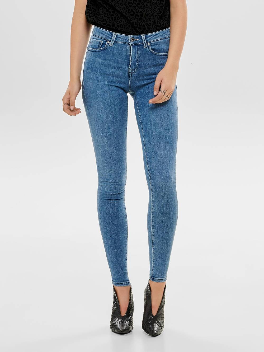 ONLY Skinny Jeans 'Power' in Blue Denim Osterangebot