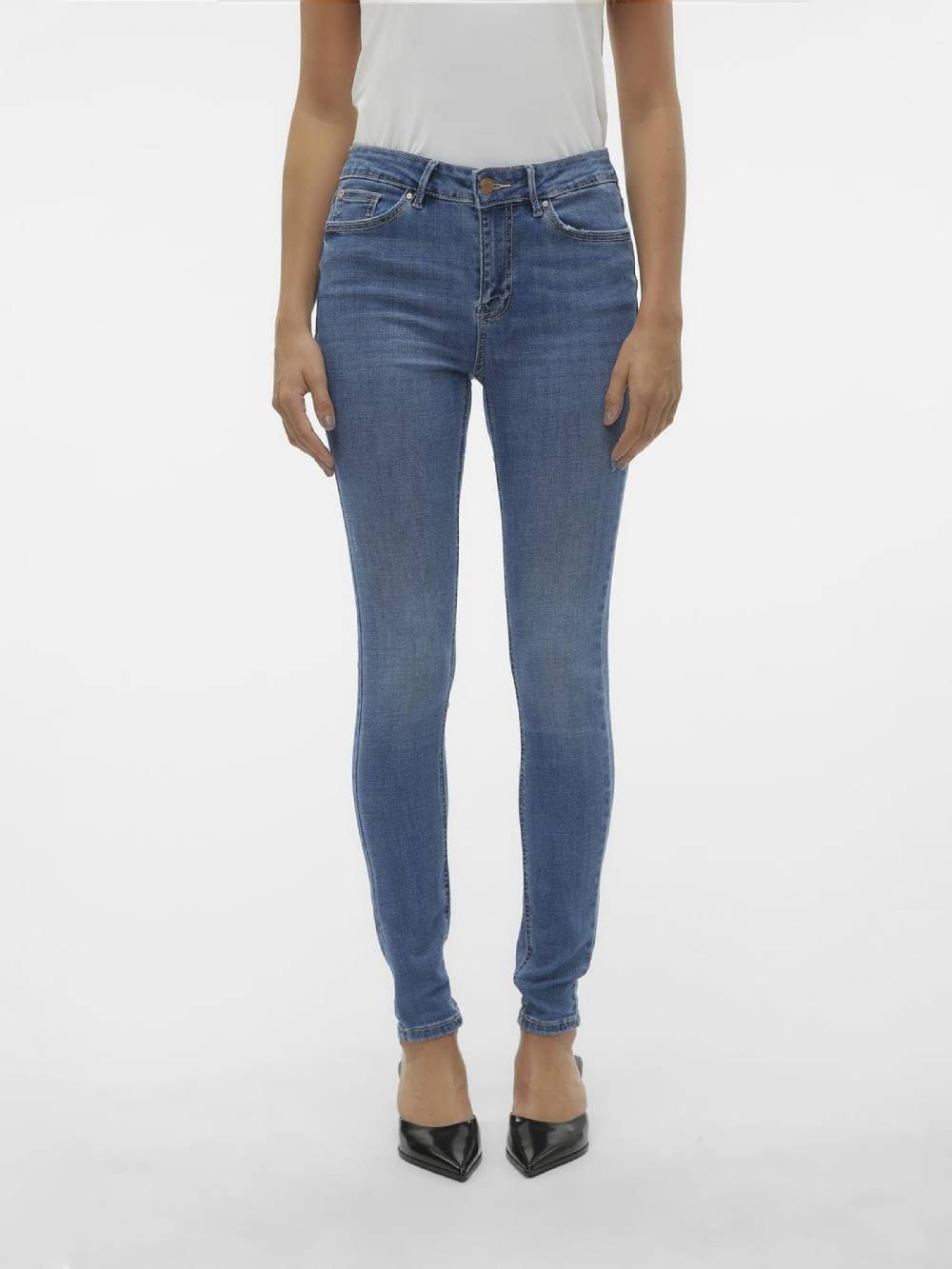 VERO MODA Skinny Jeans 'VMFLASH' in Blue Denim Riesige Ersparnisse
