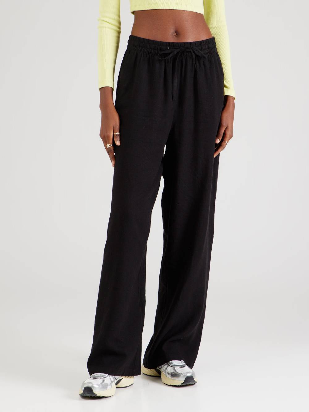 VERO MODA Wide leg Pants 'VMLINN' in Black Super Sparpreis