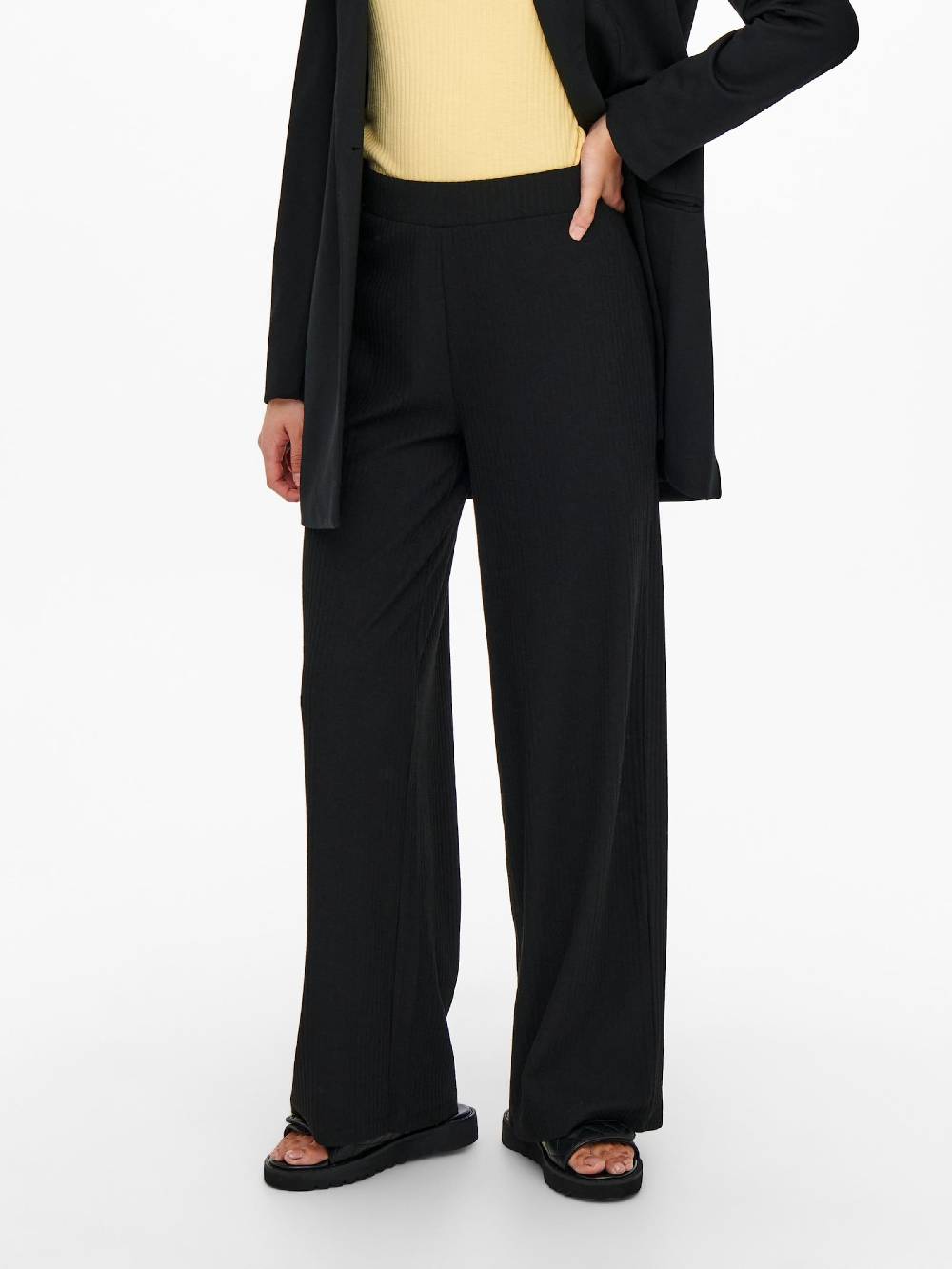 ONLY Wide leg Pants 'ONLNella' in Black Riesige Rabatte