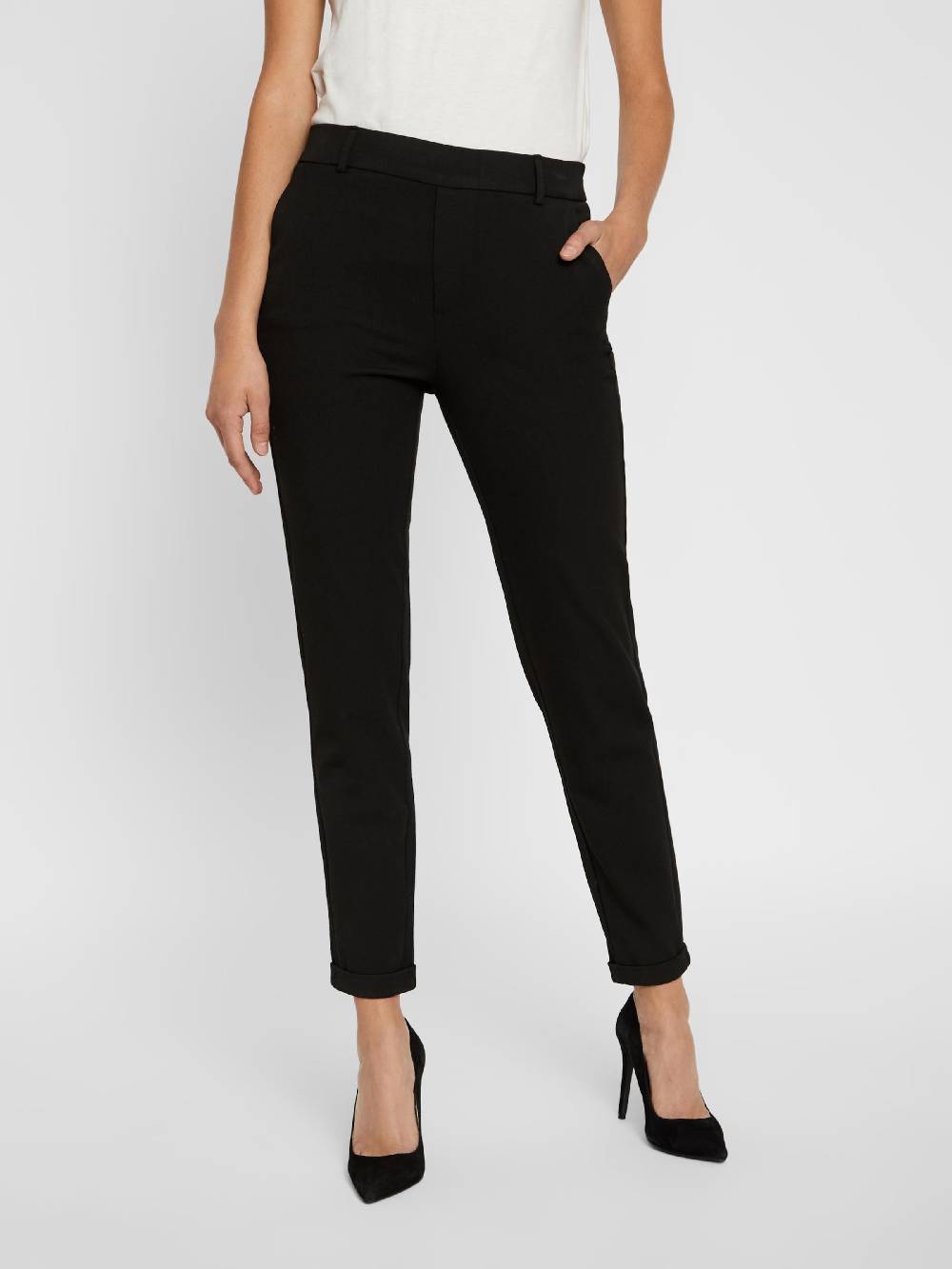 VERO MODA Regular Chino Pants 'VMMaya' in Black Clearance-Verkauf