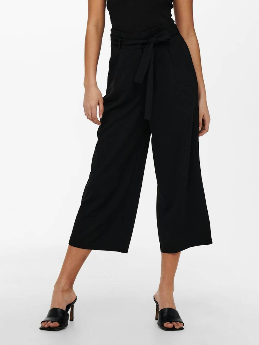 JDY Wide leg Pleat-Front Pants in Black Kostenloser Versand international