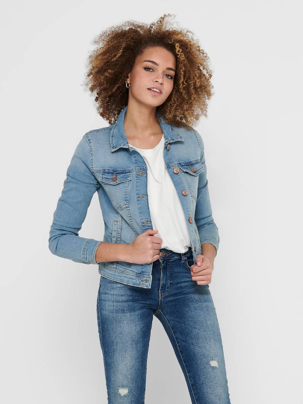 ONLY Between-Season Jacket 'ONLTia' in Blue Denim zollfrei