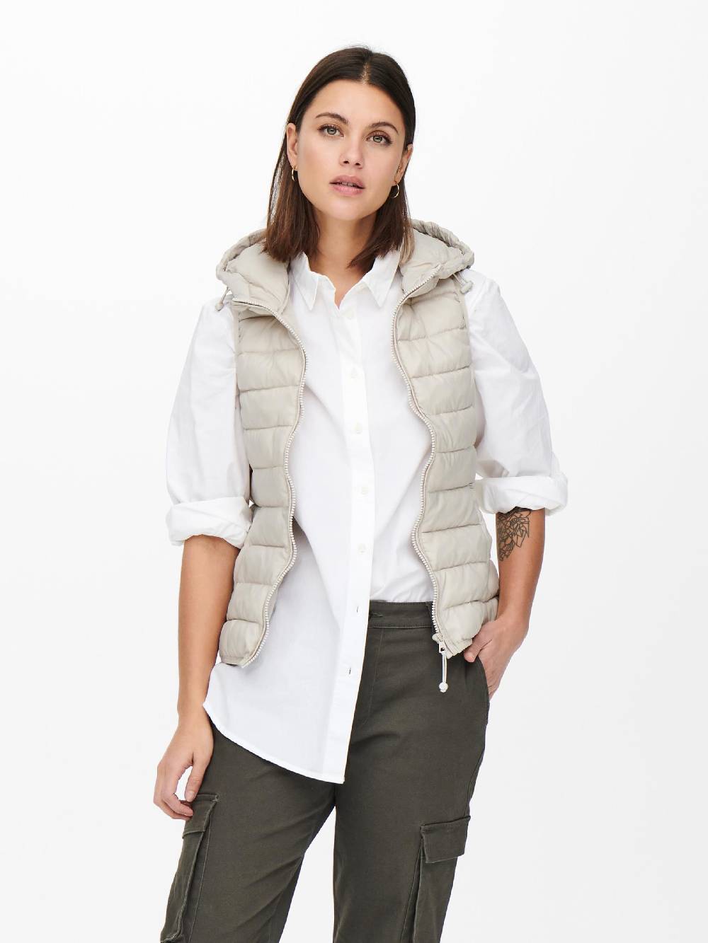 ONLY Vest 'ONLNew Tahoe' in Beige Limitierter Zeitrabatt