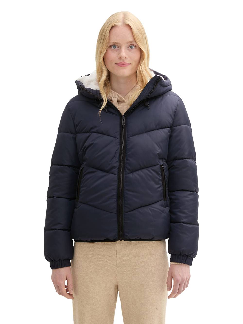 TOM TAILOR DENIM Winter Jacket in Dark Blue Rabatt