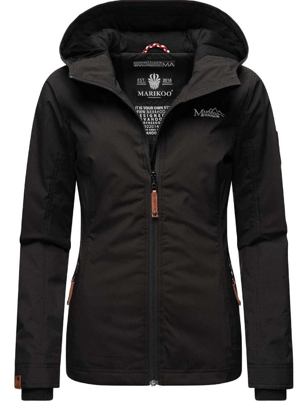 MARIKOO Between-Season Jacket 'Brombeere' in Black Großer Ausverkauf