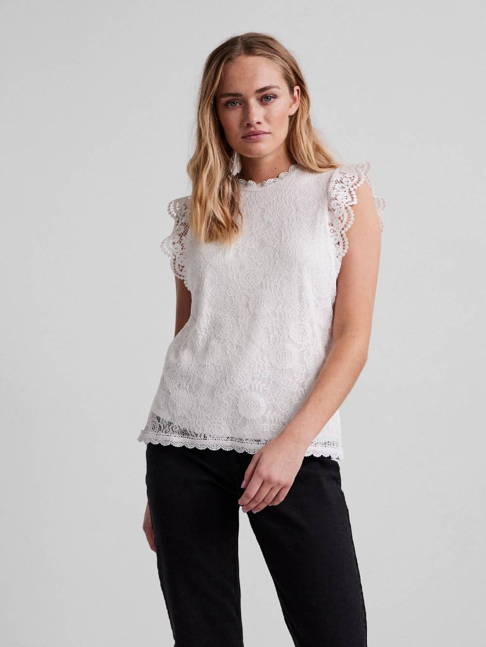 PIECES Blouse 'PCOLLINE' in White Weihnachtsangebot