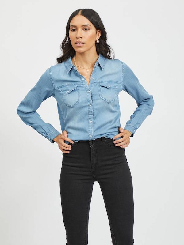 VILA Blouse 'Bista' in Light Blue Exklusive Angebote