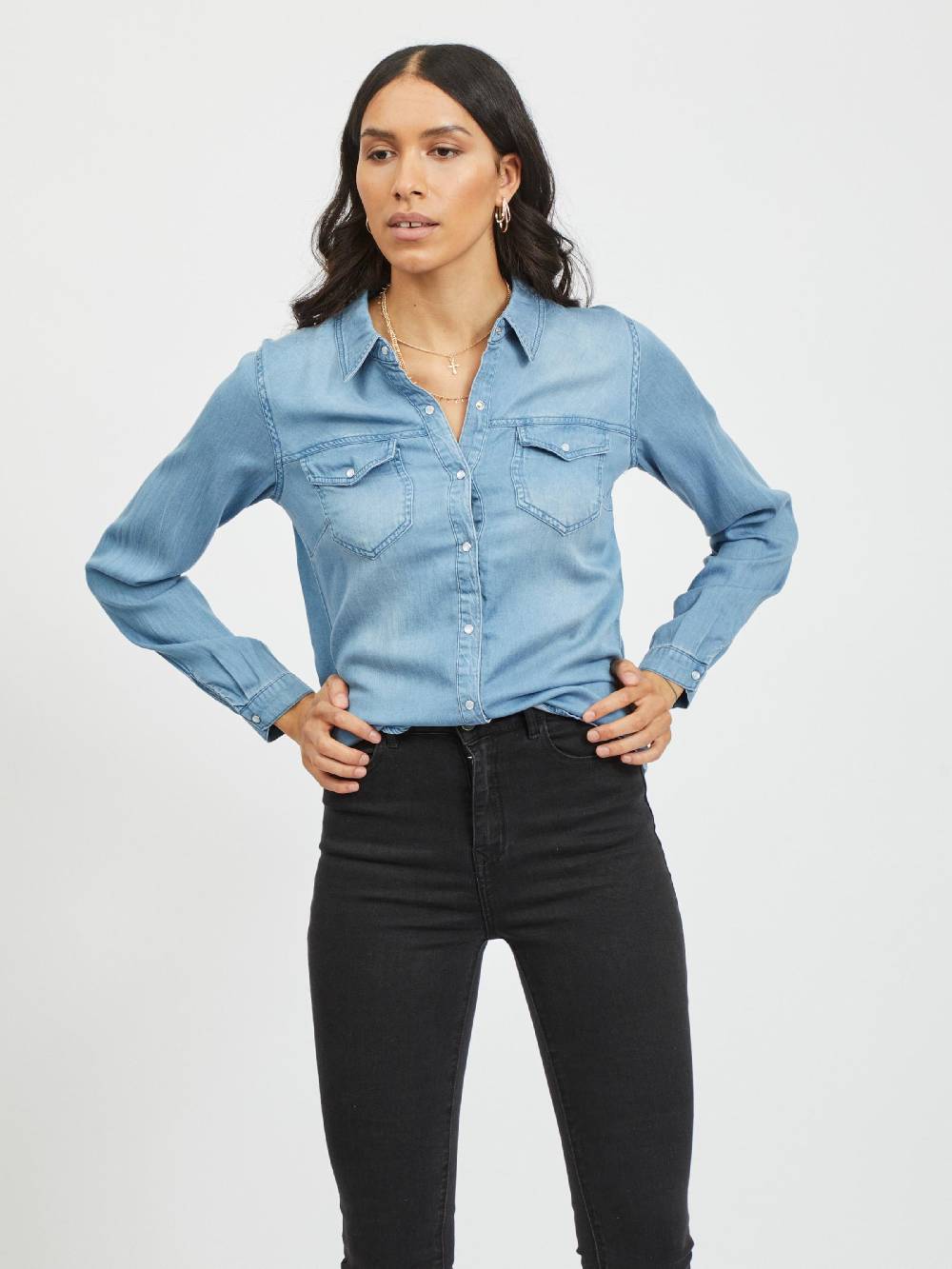 VILA Blouse 'Bista' in Light Blue Exklusive Angebote