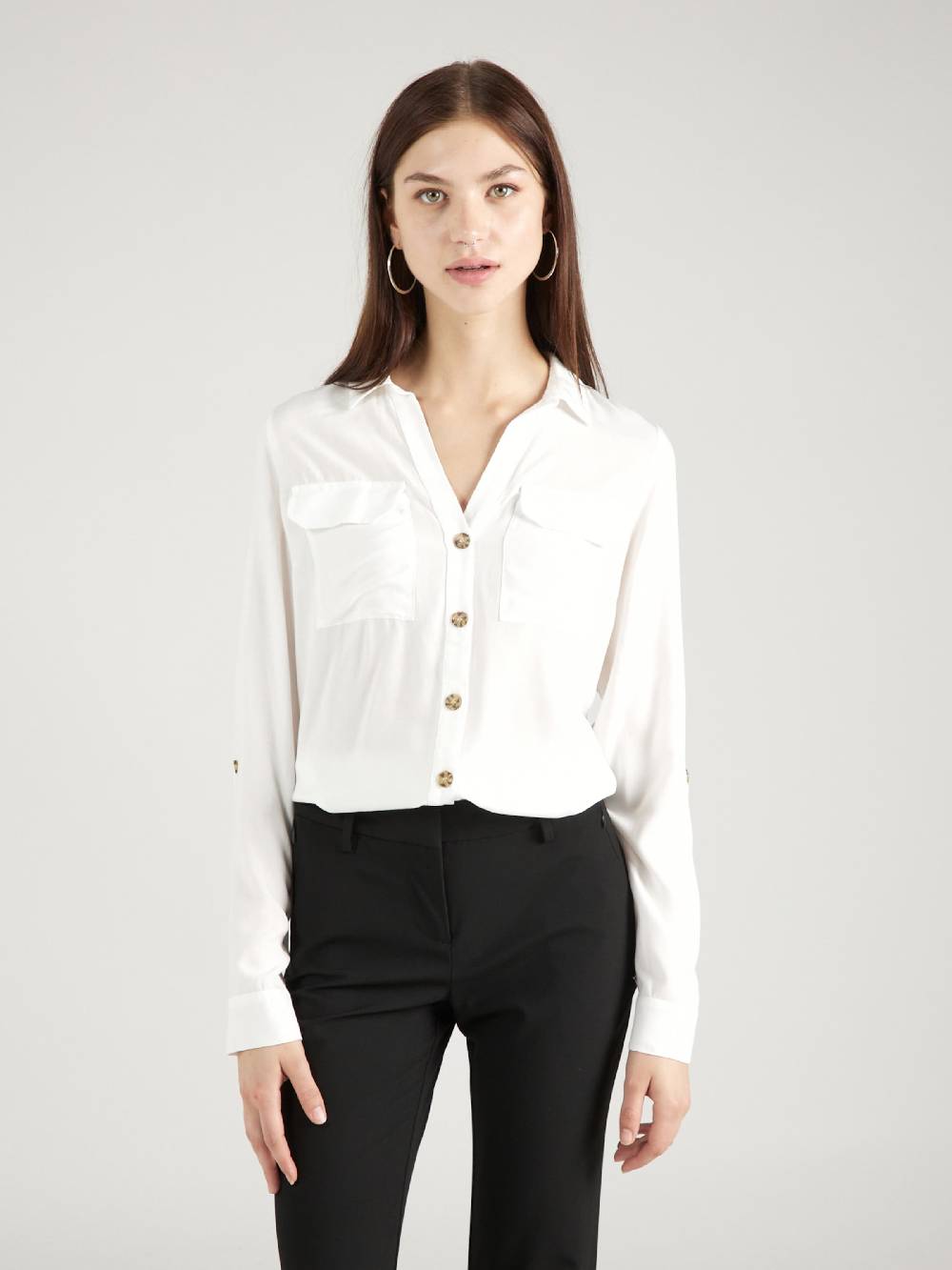 VERO MODA Blouse 'Bumpy' in White Räumungsverkauf