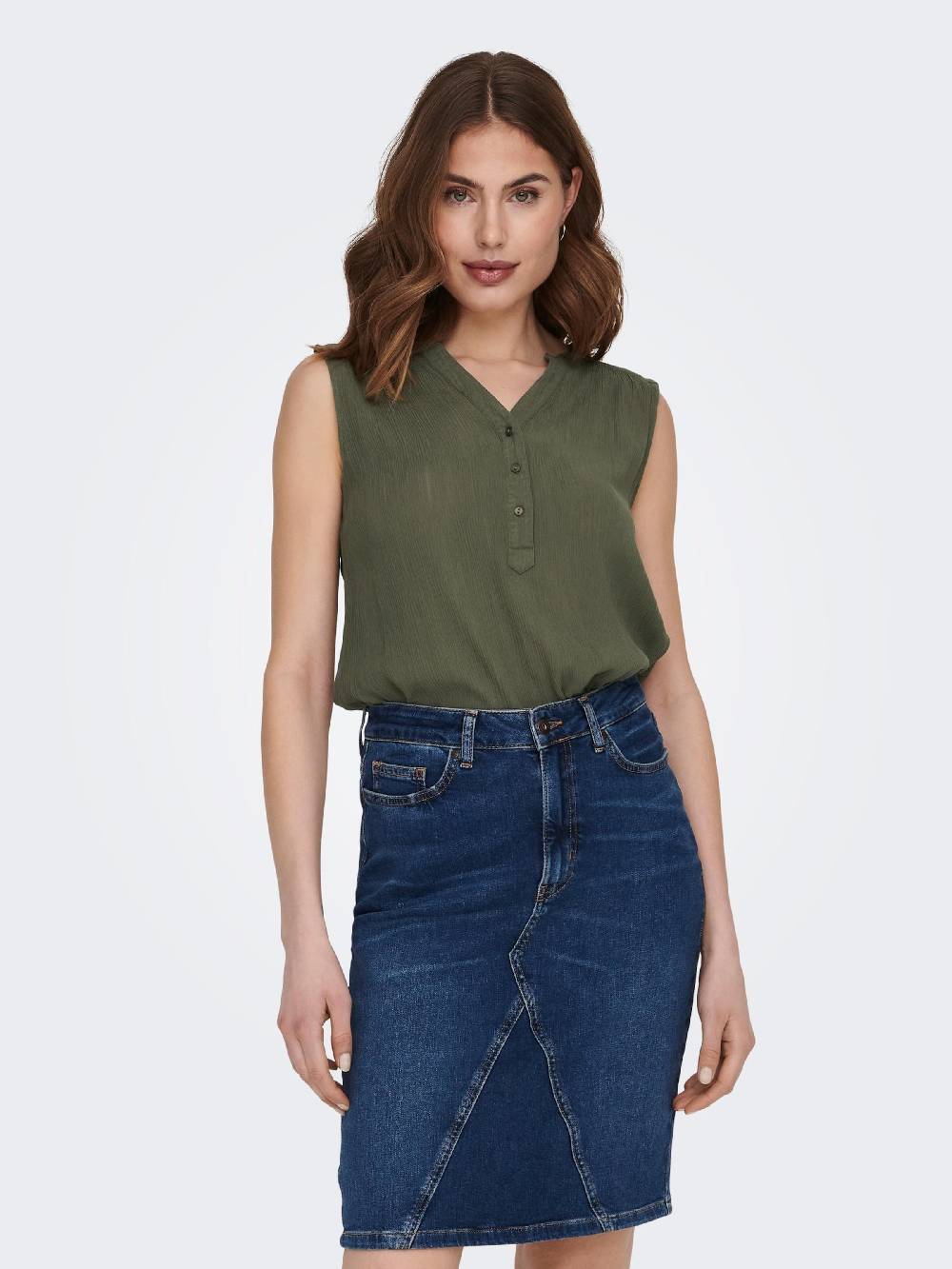 ONLY Blouse 'ONLJette' in Olive Sonderangebote