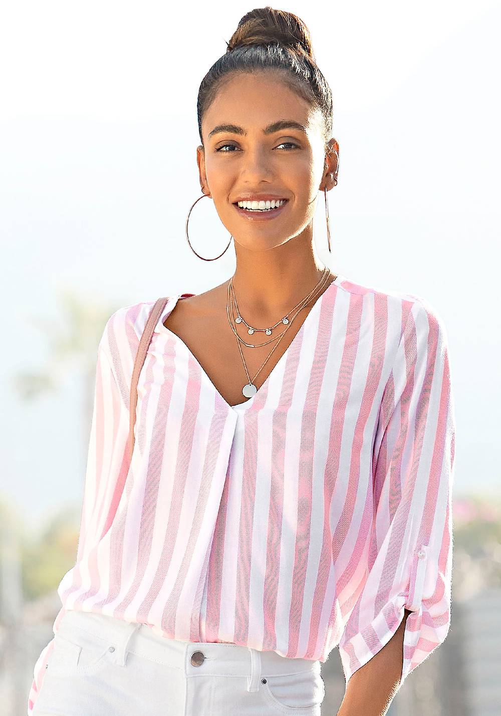 LASCANA Blouse in Pink, Pink Tiefpreis